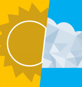 Ilustração de um sol e uma nuvem