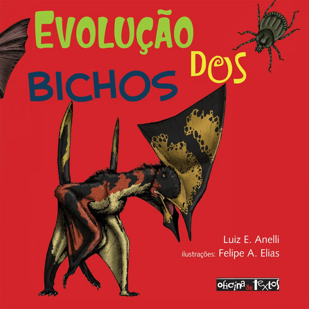 Capa do livro A evolução dos bichos, que cobre dos seres pré-históricos aos atuais.