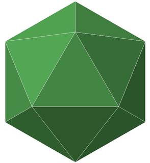 Icosaedro verde.
