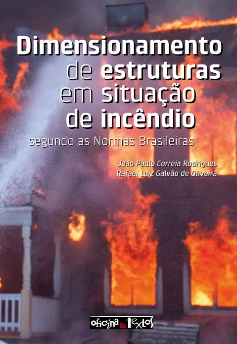 Capa de Dimensionamento de estruturas em situação de incêndio, obra que trata de segurança contra incêndios.