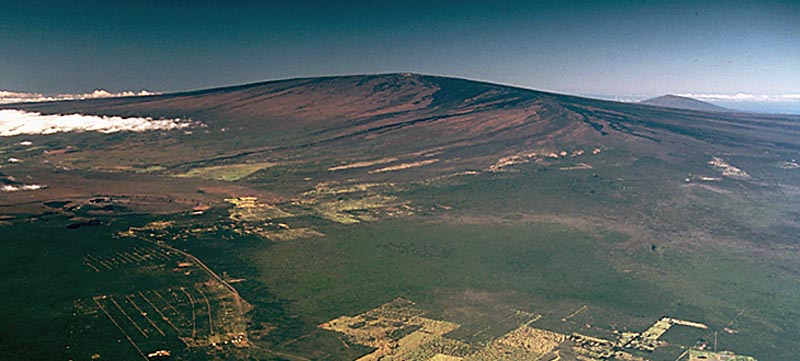 Foto aérea do vulcão Mauna Loa.