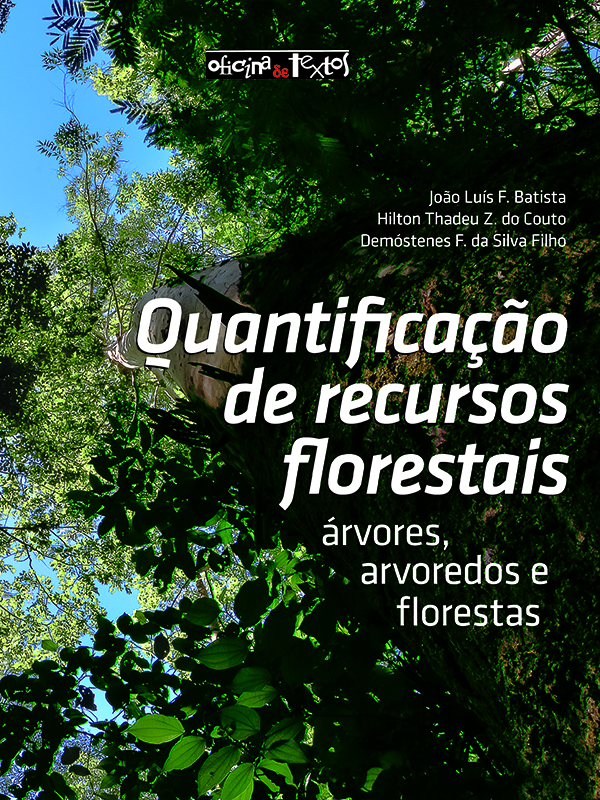 Capa do livro "Quantificação de Recursos Florestais", lançado pela Editora Oficina de Textos