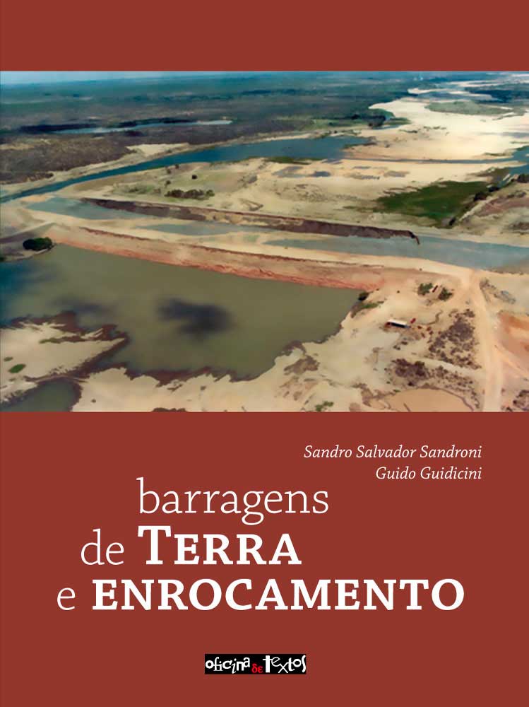 Capa do livro “Barragens de terra e enrocamento”, lançado em 2022 pela Editora Oficina de Textos