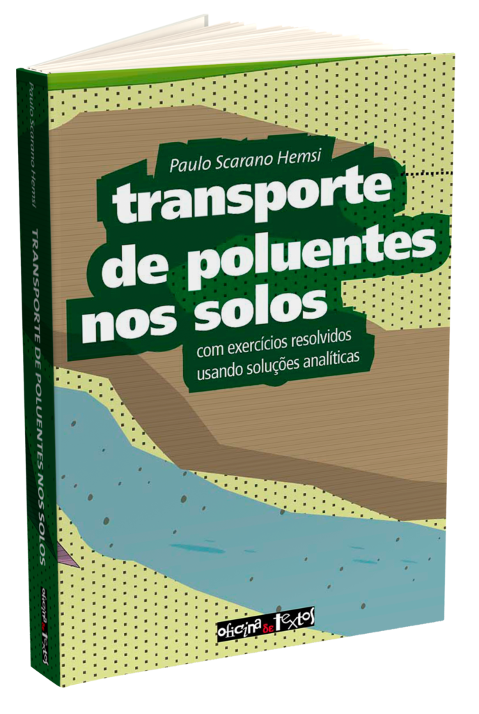Capa do livro "Transporte de poluentes nos solos", publicação da Editora Oficina de Textos
