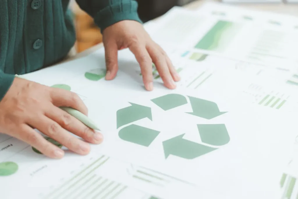 Imagem de um homem analisando um mapa de sustentabilidade